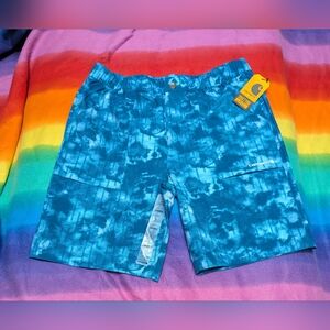 Carhartt Boy's Tie-Dye Blue Cargo Shorts Sz: XL NWT